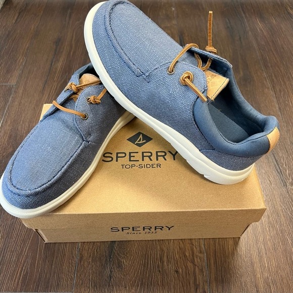 🆕 Women’s Sperry’s Blue Captain's Hemp Moccasins Boat Shoe SZ 9 - Picture 3 of 7
